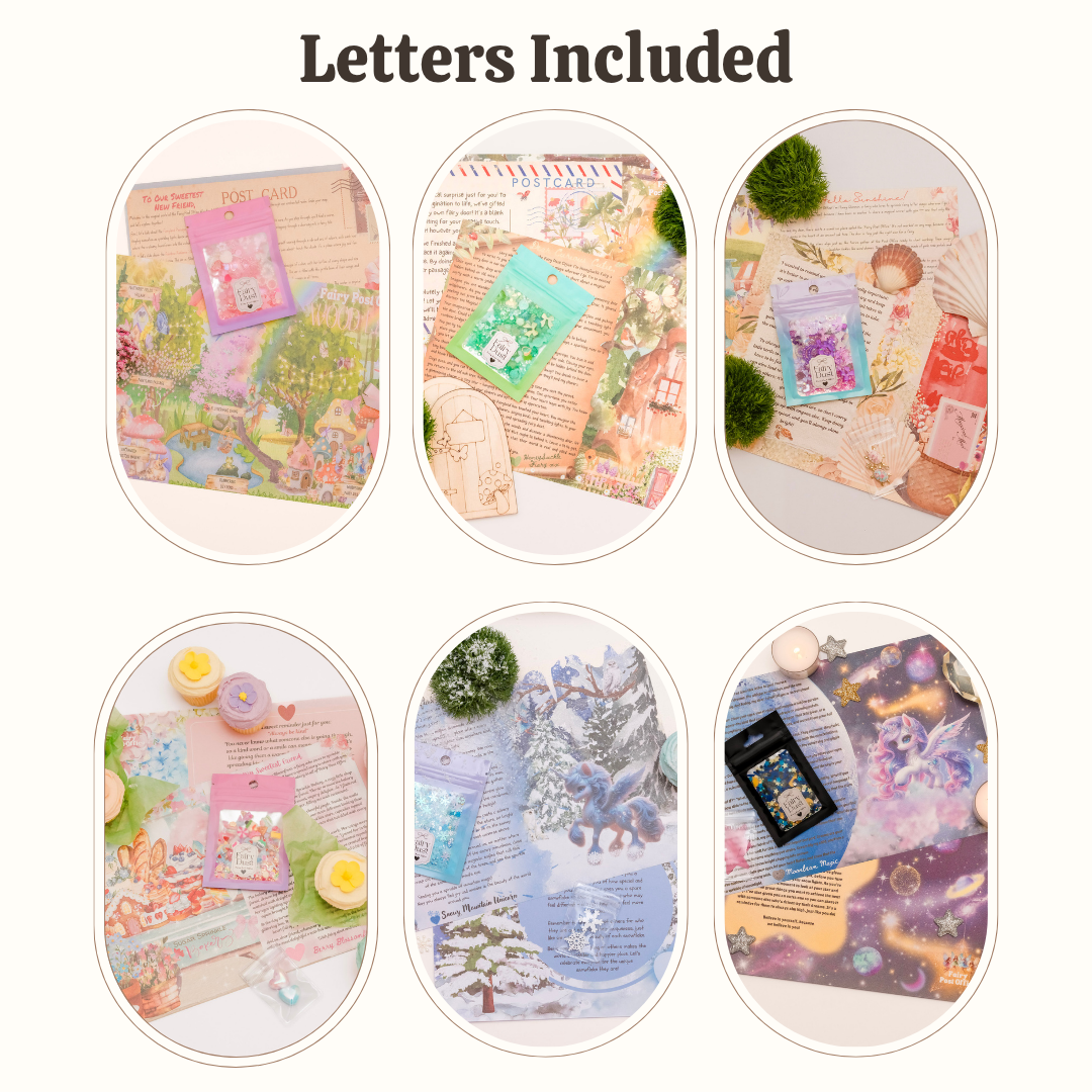 Fairy Post Office letter collection — beautifully illustrated personalised fairy letters with themed fairy dust and keepsakes for children aged 4-11