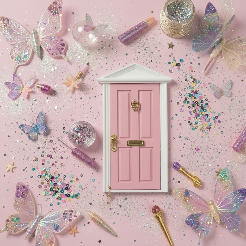 Magical Fairy Door - Pink & Gold Keepsake Fairy House Door